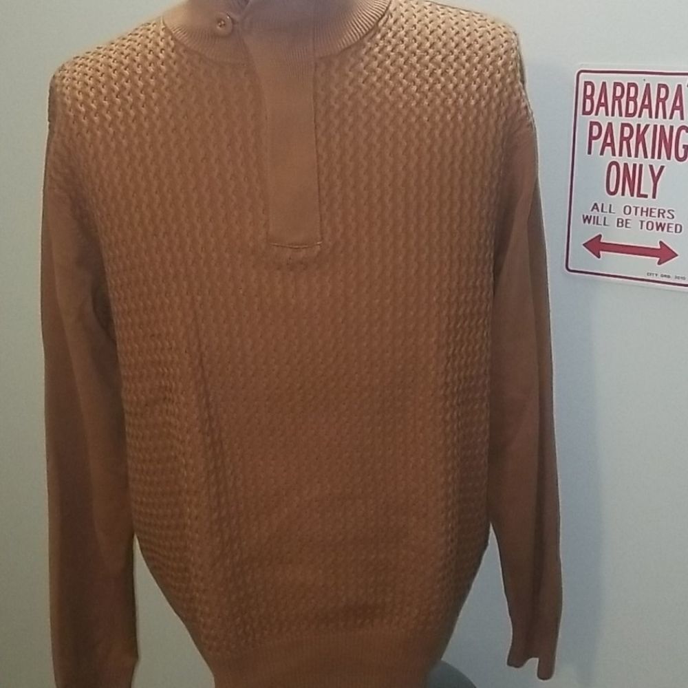 INSERCH MOCK COLLAR HALF ZIPPER PULLOVER SZ L